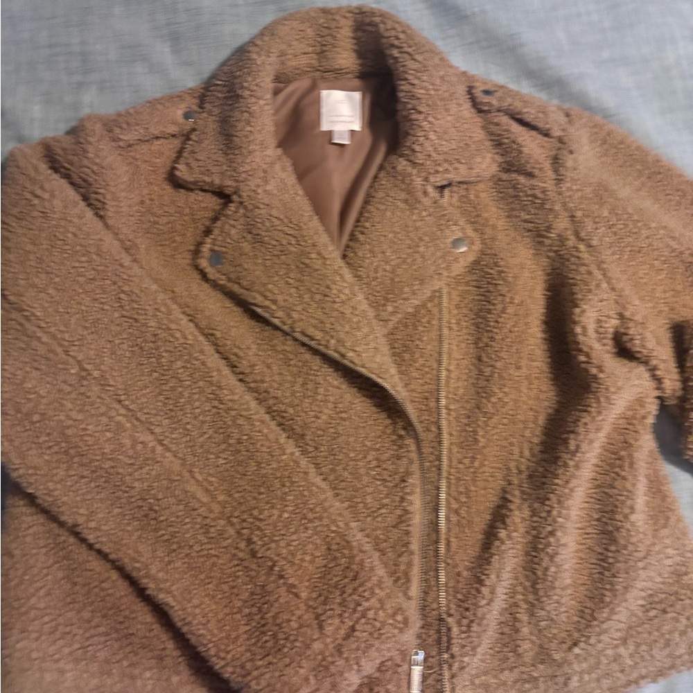 LC Lauren Conrad Warm Brown Teddy Jacket